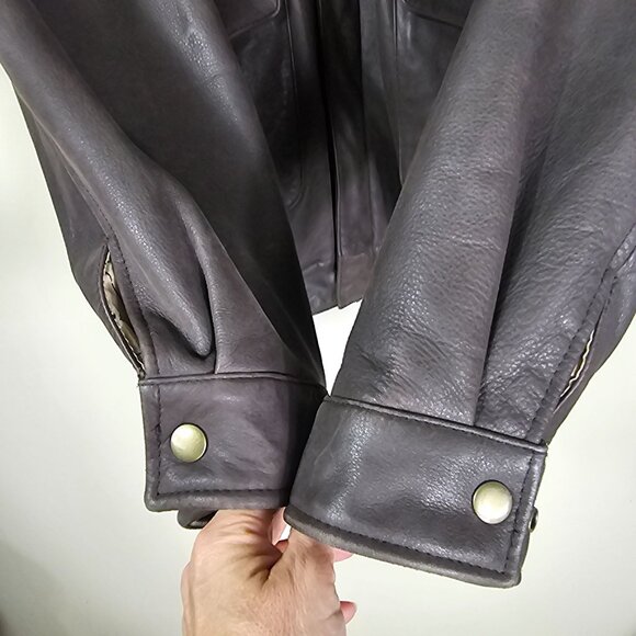 G-III Leather Bomber Jacket XXL Brown Full Zip Map Lining Aviator Pilot MA34112 - Picture 16 of 16